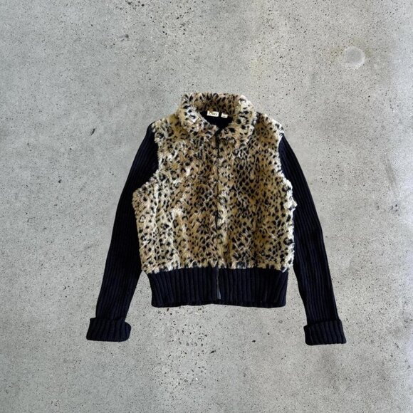 Leopard print zip up cardigan - Picture 1 of 6